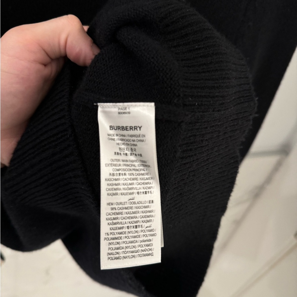 SOLD Burberry Black Sweater with Striped Accents - Picture 5 of 10